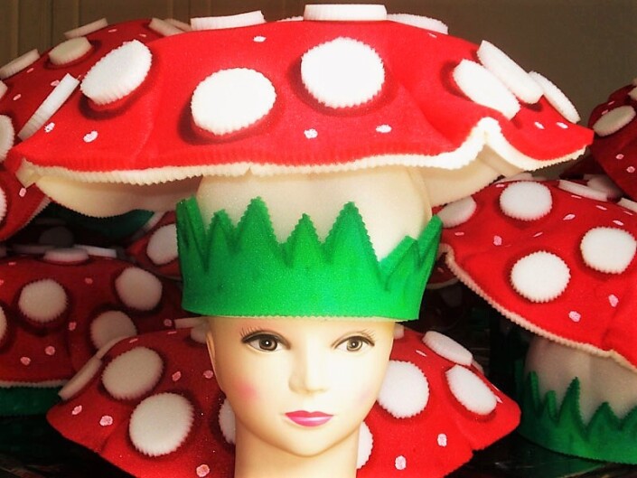 gorros de gomaespuma setas