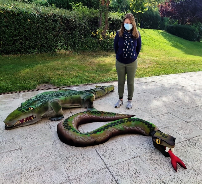 cocodrilo serpiente gigante 3d